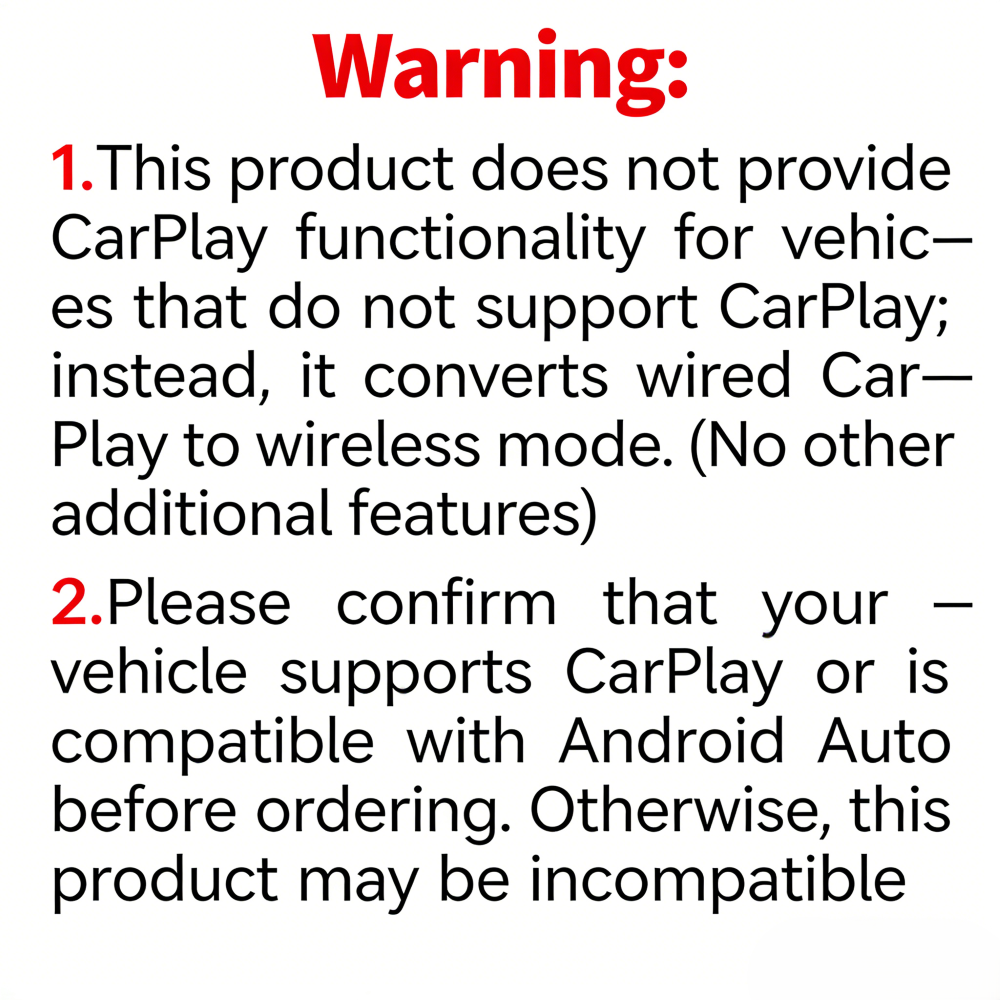 2合1无线CarPlay适配器适用于苹果iPhone和Android自动小号-