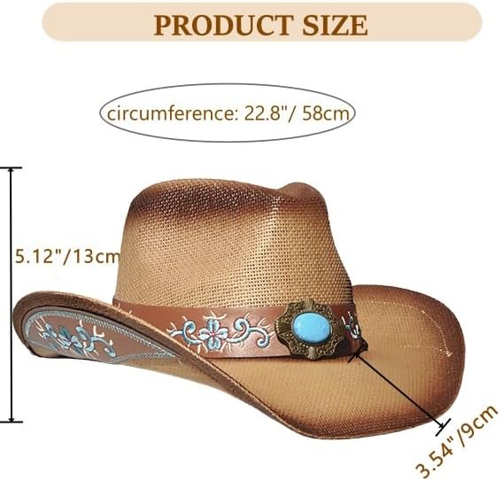 Men's Women's Straw Cowboy Hat