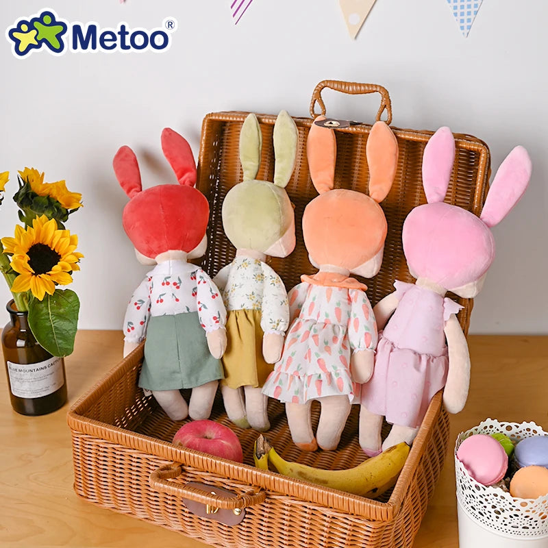 2024 New Metoo Country Style 35cm Angela Doll Plushies for Kids Rabbit Plush Toy Kawaii Kids Birthday Gift
