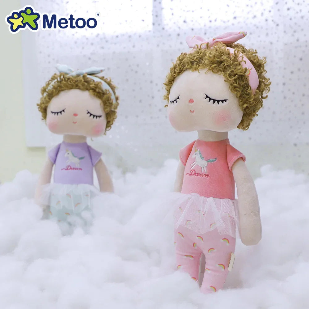 Metoo Cute Curly Hair Angela Plush Doll Personalized PP Cotton Plush Doll Birthday Toy Christmas Gifts for Girls and Babies