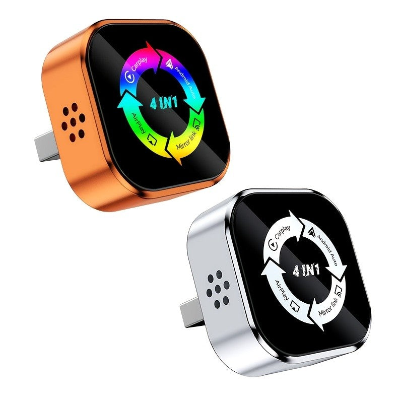 4合1最新车载适配器带无线Carplay安卓自动和屏幕镜像-