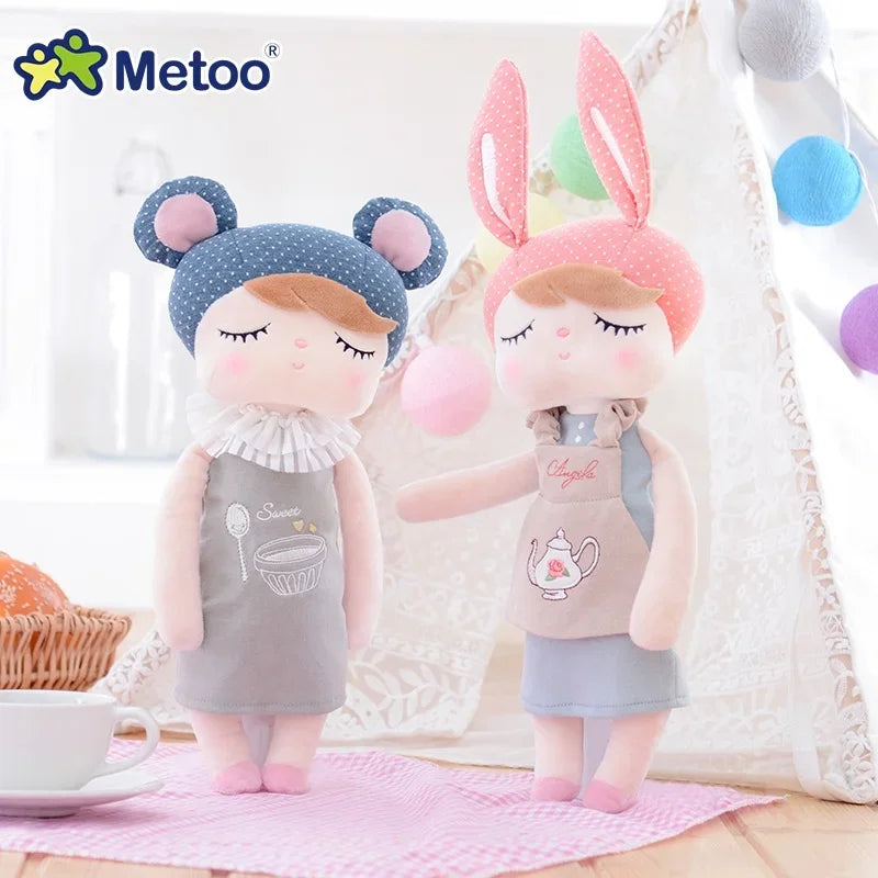 Metoo Original Vintage Angela Plush Doll Toy Rabbit Recheado Animal Personalized Vintage Cloth Baby Girl Doll Gifts for Babies
